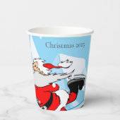 サンタはクリスマスのパーティーをスケートできない 紙コップ (裏面)