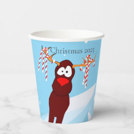サンタはクリスマスのパーティーをスケートできない 紙コップ