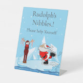 サンタはクリスマスのパーティースナックをスケートできない 台座サイン (正面)