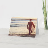 サンタはクリスマスの後の日をサーフします シーズンカード (裏面)