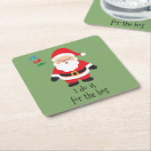 サンタはクリスマスの祝いに乾杯 スクエアペーパーコースター (アングル)