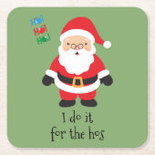 サンタはクリスマスの祝いに乾杯 スクエアペーパーコースター (正面)