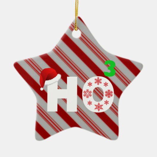 サンタはクリスマスを嘲笑します セラミックオーナメント (正面)