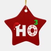 サンタはクリスマスを嘲笑します セラミックオーナメント (裏面)