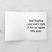 サンタはクリスマスカードを吸います シーズンカード (内部)