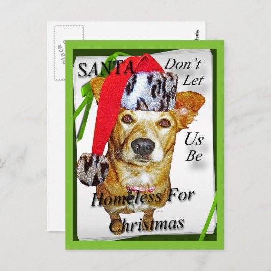 サンタはクリスマスカードを買ってホームレスにならないようにしよう シーズンポストカード (正面/裏面)