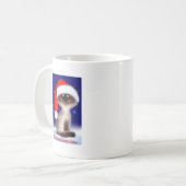 サンタはクリスマス猫のマグを引き裂きます コーヒーマグカップ (正面左)
