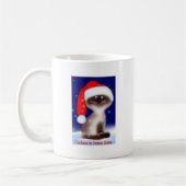 サンタはクリスマス猫のマグを引き裂きます コーヒーマグカップ (左)