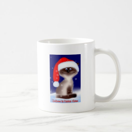 サンタはクリスマス猫のマグを引き裂きます コーヒーマグカップ (右)
