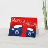 サンタはクリスマス・ホリデーのグリーティングカードを持っている。 シーズンカード (正面)