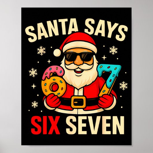 サンタはシックスセブンと言う おもしろい 67 メメクリスマス 少年  ポスター (正面)