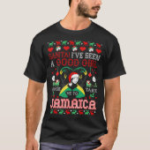 サンタはジャマイカのクリスマスの醜いセーターに私を連れて行きます Tシャツ (正面)