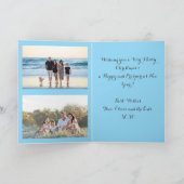 サンタはスケートできない家族の写真クリスマスフォールディング カード (内部)