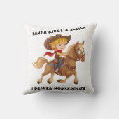 サンタはソリに乗る。馬力が好きだ クッション (裏面)
