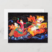 サンタはソ来ヴィエトの三馬戦車に乗っている ポストカード (正面/裏面)