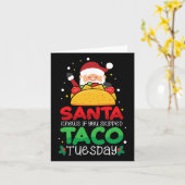 サンタはタコ・チューズデーをスキップしたかどうかを知っている - タコ・クリスマス カード (黄色い花)