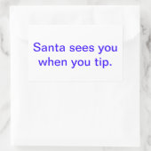 サンタはチップを入れると君を見る。 長方形シール (バッグ)