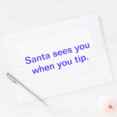 サンタはチップを入れると君を見る。 長方形シール (封筒)