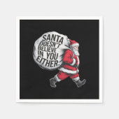 サンタはチーム信じサンタにはいない スタンダードカクテルナプキン (正面)