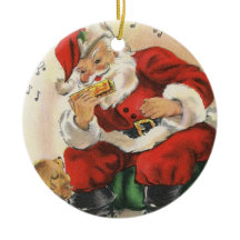 サンタはハーモニカを演奏します