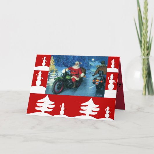 サンタはハーレーのクリスマスカードに シーズンカード (正面)