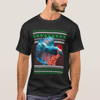サンタはベタを手に入れた クリスマス グラフィックTシャツ Tシャツ