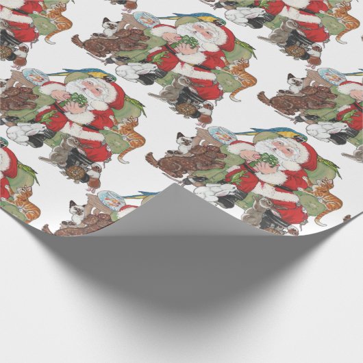 サンタはペットを愛してる！クリスマスアニマルホリディドッグ ラッピングペーパー (角)