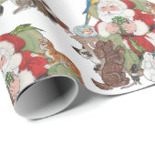 サンタはペットを愛してる!クリスマスアニマルホリディドッグ ラッピングペーパー (ロールコーナー)