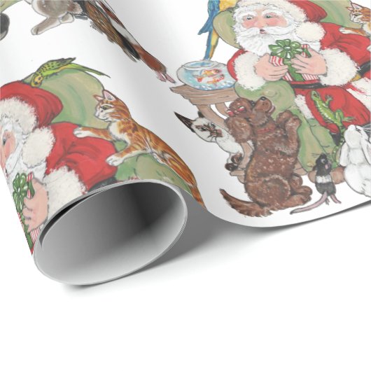 サンタはペットを愛してる！クリスマスアニマルホリディドッグ ラッピングペーパー (ロールコーナー)