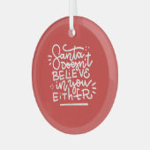 サンタは信じお前にも ガラスオーナメント (正面左)