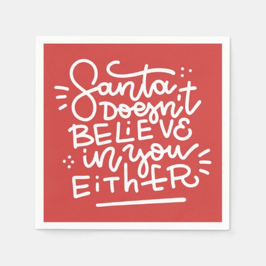 サンタは信じお前にも スタンダードカクテルナプキン (正面)