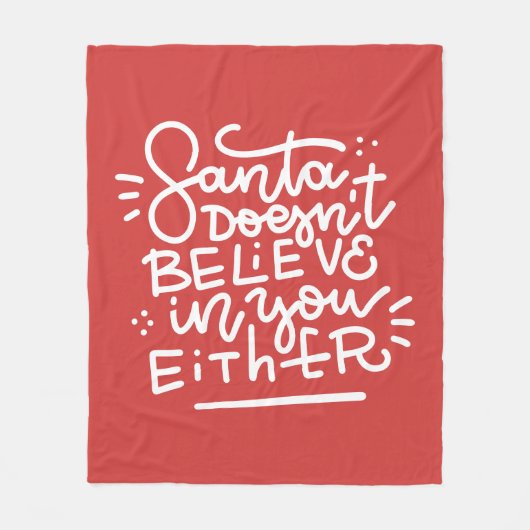 サンタは信じお前にも フリースブランケット (正面)