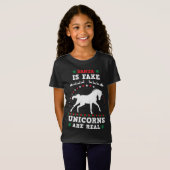 サンタは偽のユニコーンは実在可愛い醜いクリスマ Tシャツ (正面フル)