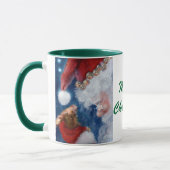 サンタは動物のクリスマスのマグを愛します マグカップ (左)