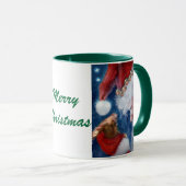 サンタは動物のクリスマスのマグを愛します マグカップ (正面右)