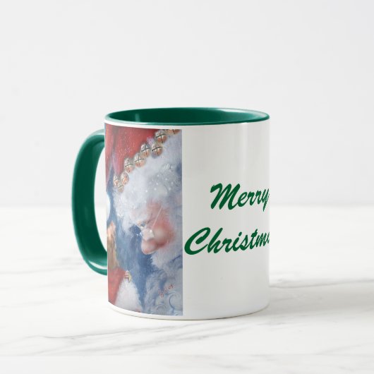 サンタは動物のクリスマスのマグを愛します マグカップ (正面左)