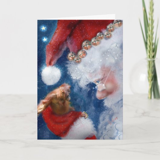 サンタは動物のクリスマスを愛します シーズンカード (正面)