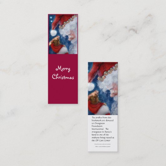 サンタは動物の休日のしおりを愛します スキニー名刺 (正面/裏面)