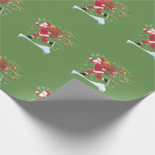 サンタは包装紙クリスマスのアイススケートします ラッピングペーパー (角)