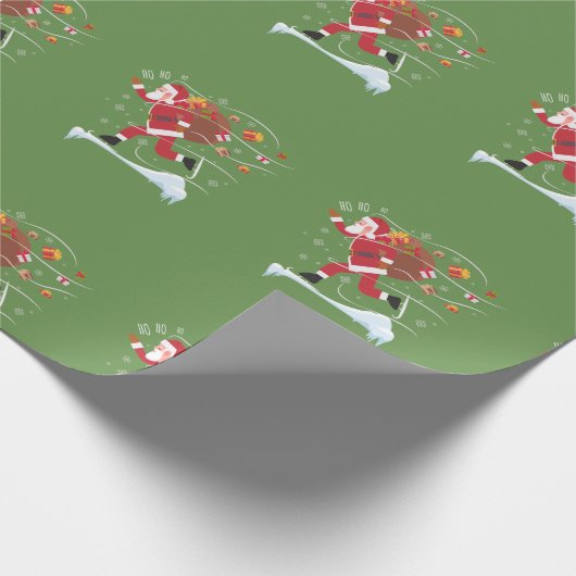 サンタは包装紙クリスマスのアイススケートします ラッピングペーパー (角)
