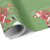 サンタは包装紙クリスマスのアイススケートします ラッピングペーパー (ロールコーナー)