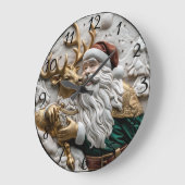 サンタは喜んで共有とトナカイ ラージ壁時計 (傾斜)