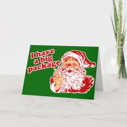 サンタは大きな荷物を持っている シーズンカード (正面)