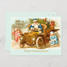 サンタは天使の車遊に乗る。クリスマス