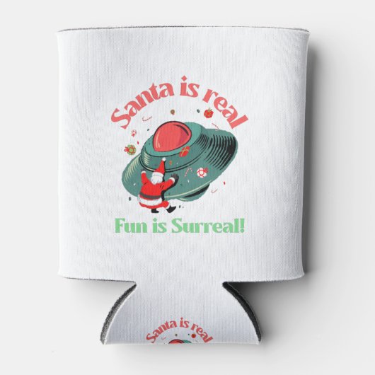 サンタは実在おもしろいは超現実的 缶クーラー (正面)