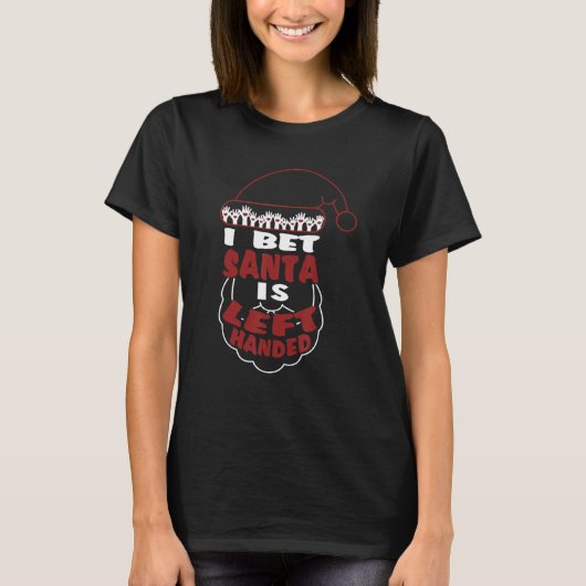 サンタは左離れ手C誇りを持ったを手に入離れれます Tシャツ (正面)