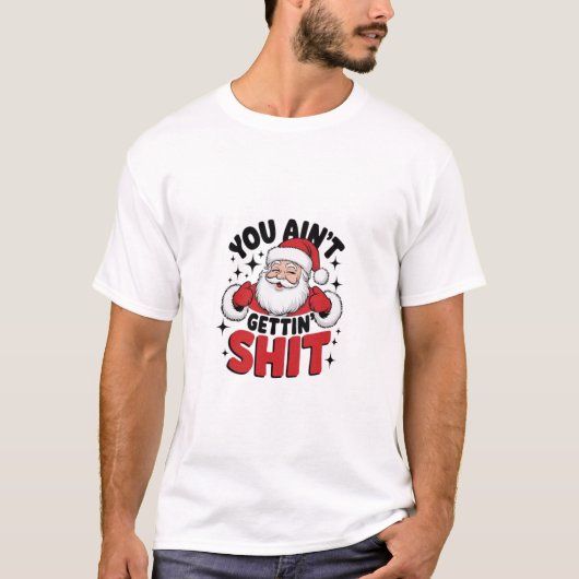 「サンタは感動しない」バフンバグ Tシャツ (正面)