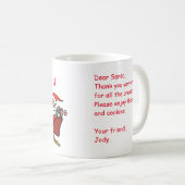 サンタは手紙のマグ感謝していしています コーヒーマグカップ (正面右)