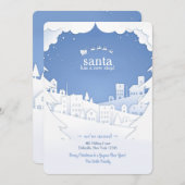 サンタは新しいホリデーストップカードを持っている 招待状 (正面/裏面)