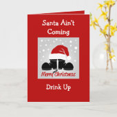 サンタは来ない、飲んで憂さ晴らしのクリスマスカード カード (黄色い花)